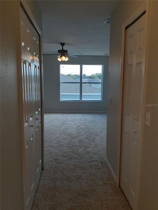 Double closets in primary bedroom