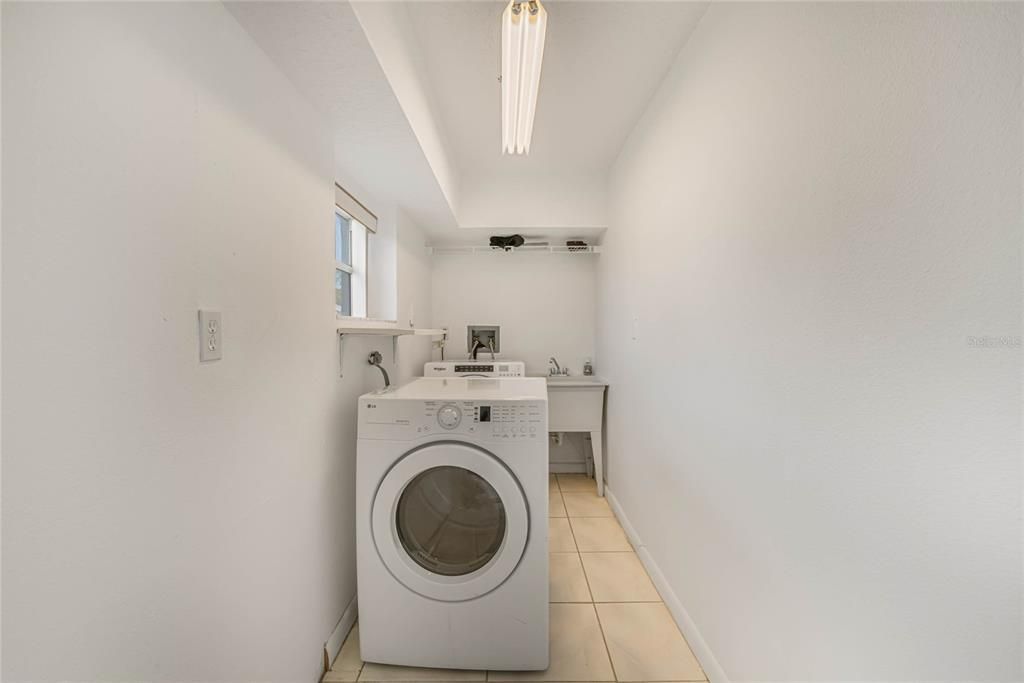 Inside laundry with washer and dryer