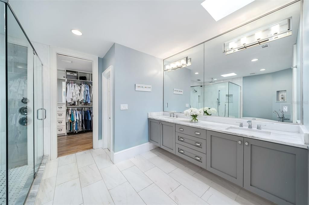 The 2016 renovation included this gorgeous primary bath.