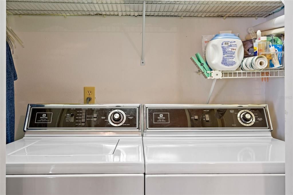 Convenient Laundry Closet in the Townhome Comes With the Washer and Dryer