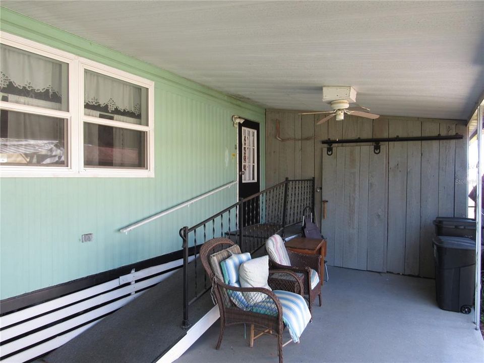 Main entry & attached utility room.