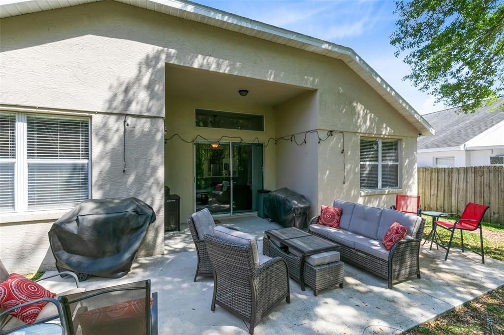 SPACIOUS PATIO WITH PLENTY OF ROOM FOR ENTERTAINING WITH YOUR PRIVATE RETREAT