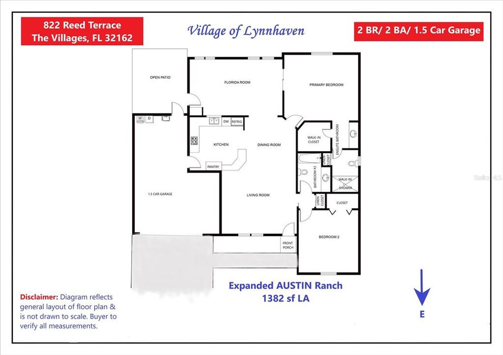 882 Reed Terrace, The Villages, FL - Expanded AUSTIN Ranch FLOOR PLAN