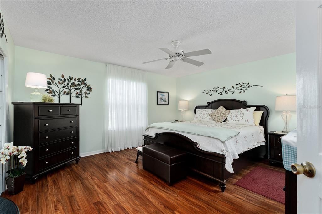 Spacious PRIMARY BEDROOM can easily accommodate king sized furniture.