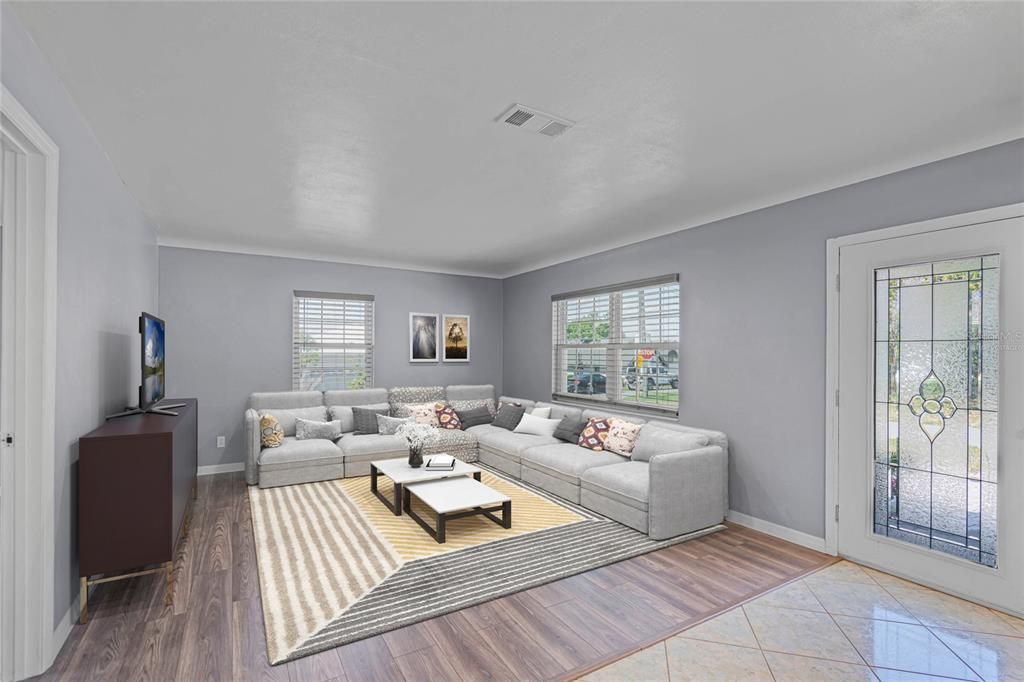 Virtually Staged Main Living/Family Room