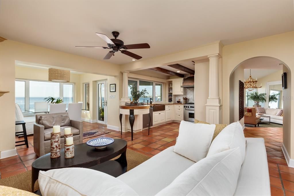 Spectacular water views from every corner of the family room