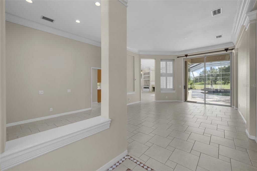 Foyer, dining room, liv. room looking toward pool/large covered lanai