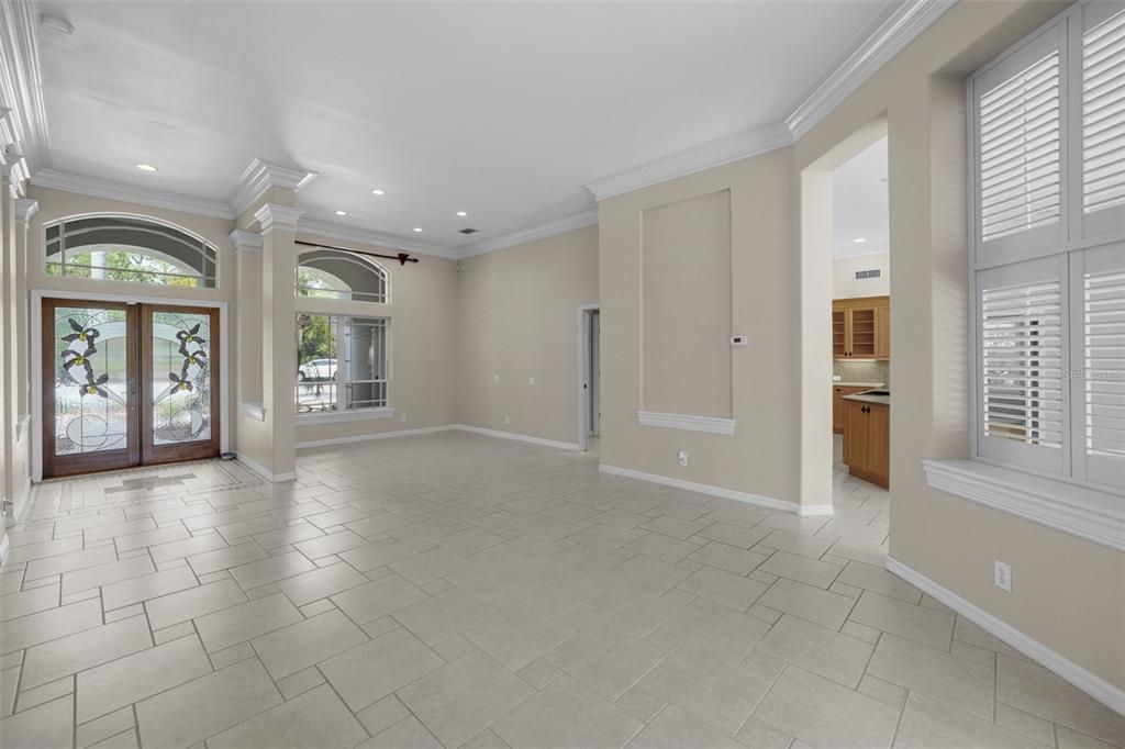 View from living room looking toward dining room and foyer