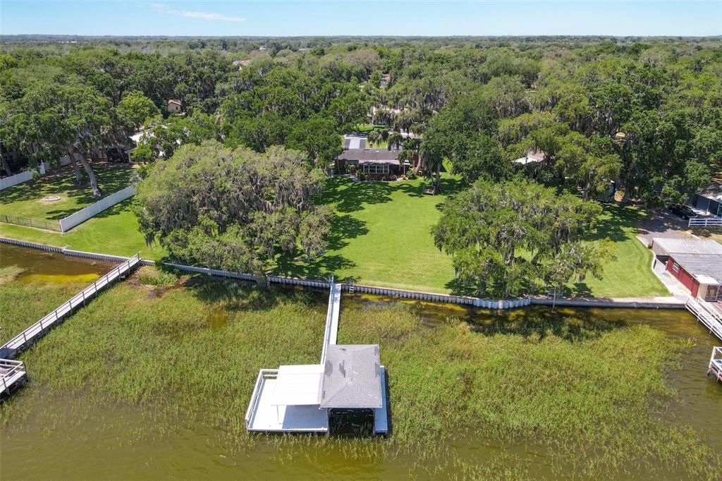Aerial of Boat Dock and Property