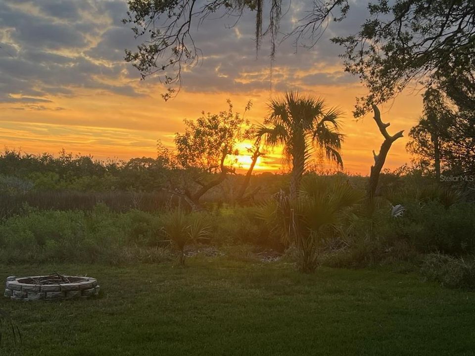 Backyard sunset