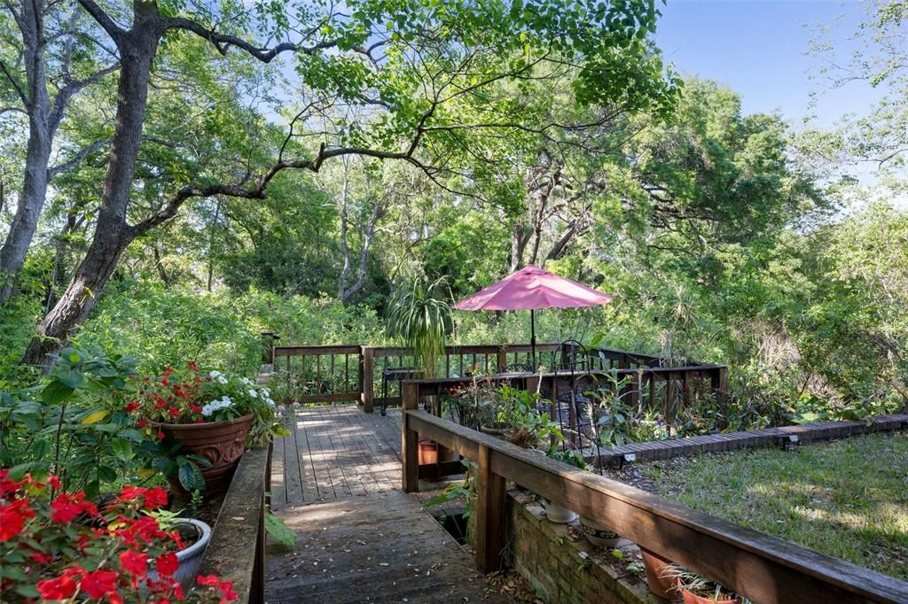 Community deck overlooking Lake Howell Creek and conservation area