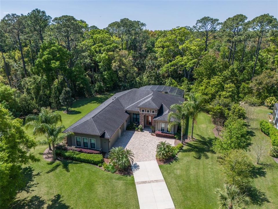 Front Aerial. Beautiful Private Lot