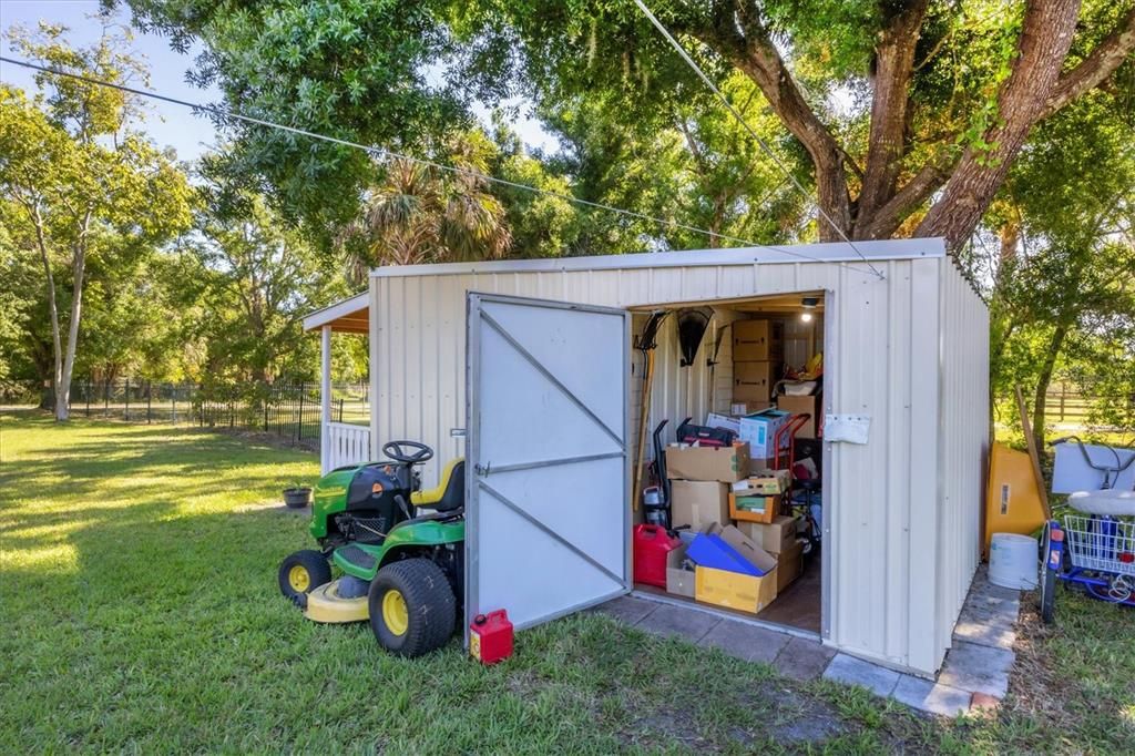 Storage Area - Riding Lawn Mower Included