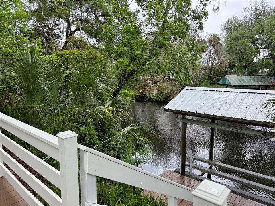 Boat dock located immediately off of the oversized front deck