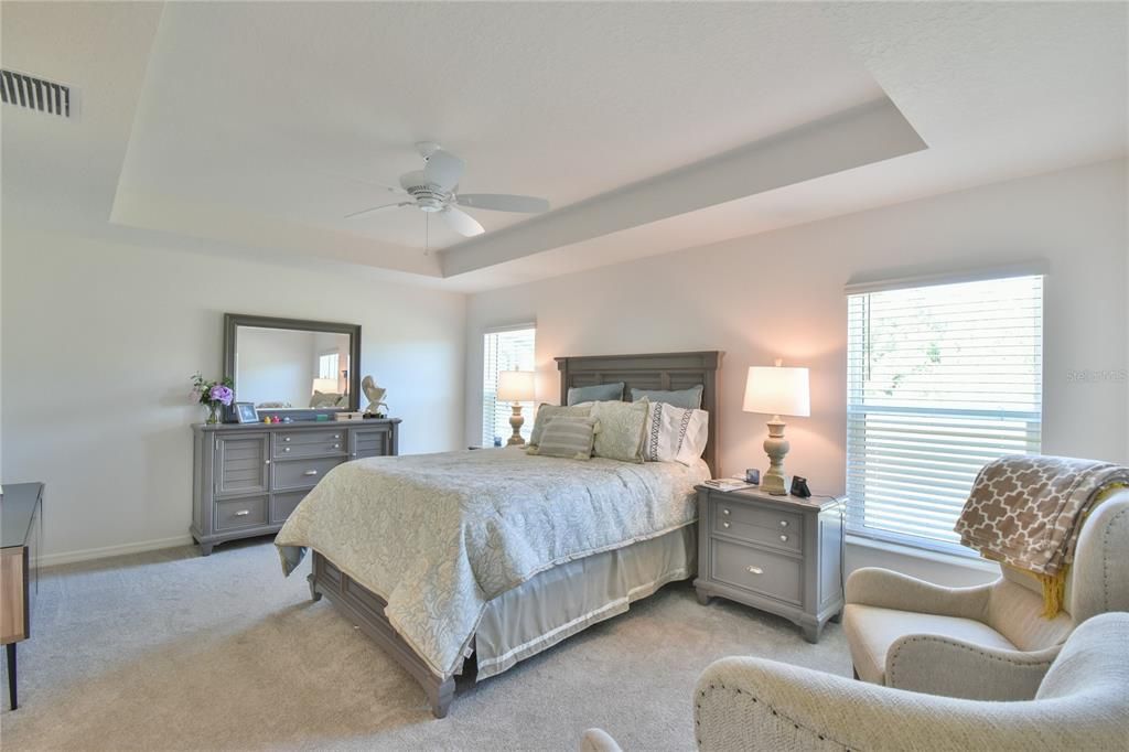 Large Master Bedroom with tray ceiling