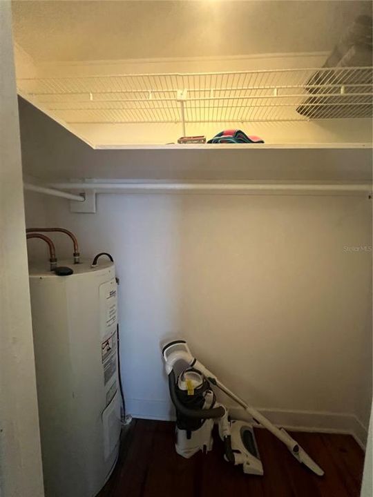 Hall closet w/water heater