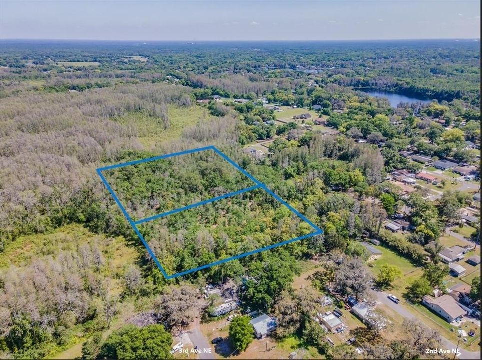 AERIAL of BOTH PARCELS - 1.72 ACRES and 1.47 ACRES - TOTAL 3.19 ACRES