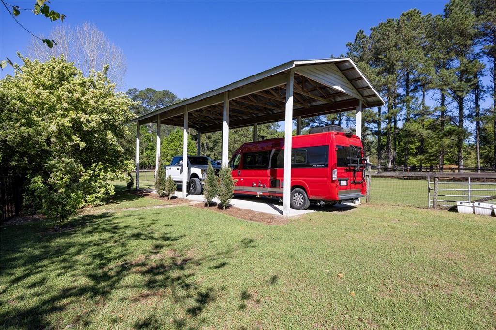 Super RV carport has room for all the toys!