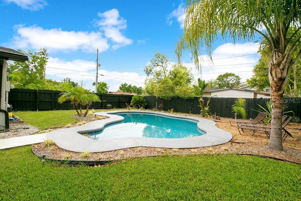 Large, inground pool and fenced yard for privacy