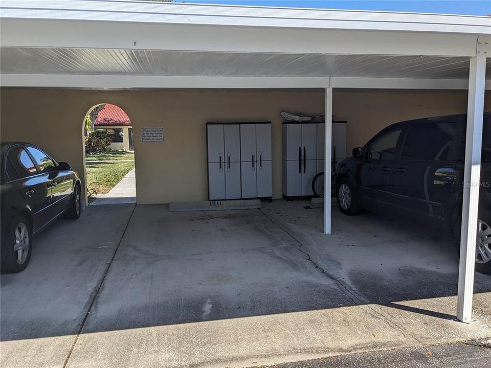 Car port just steps away from the front door