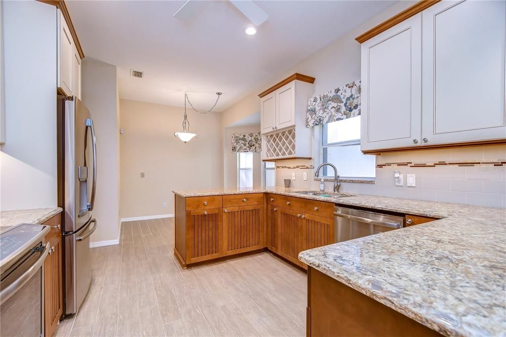 Granite countertops, stainless appliances, tile backsplash, and tons of counter space!