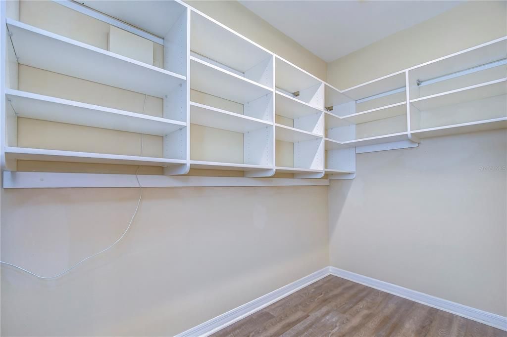 Storage room with custom shelves!