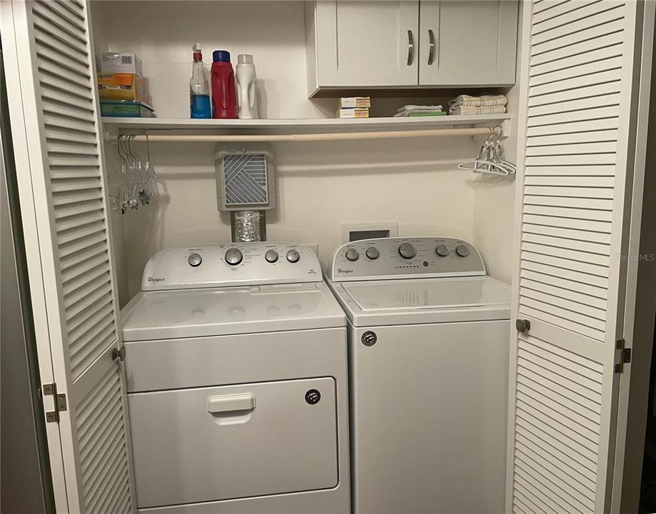 Laundry closet in kitchen