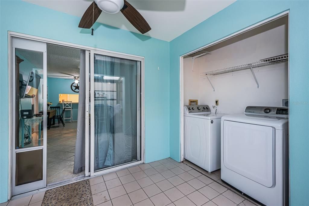 Laundry Closet in Florida Room - Pet Door Can Stay or Go