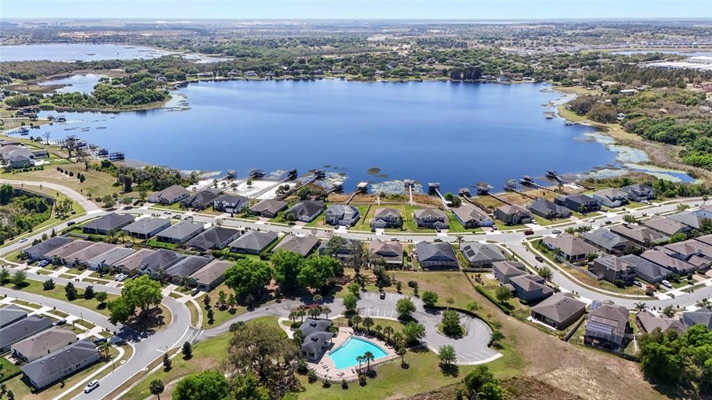 Community Aerial of Johns Lake & Community Pool