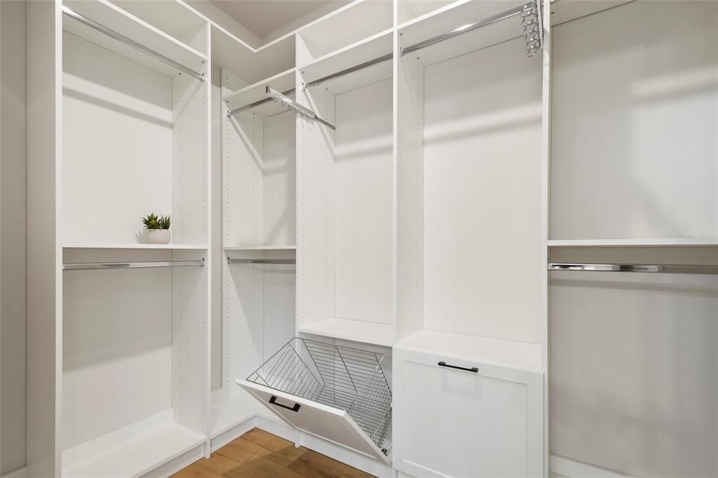 Master Custom Closet w/Pull Out Hampers
