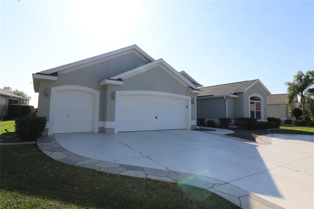 Wide Driveway and Golf Cart Garage