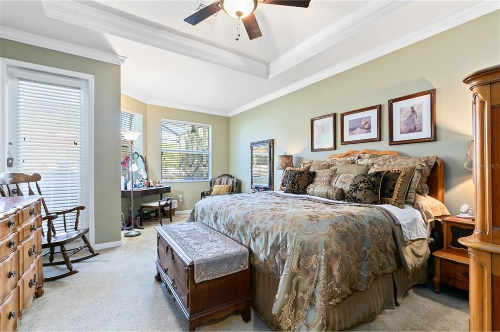 The master bedroom occupies its own wing of the home.