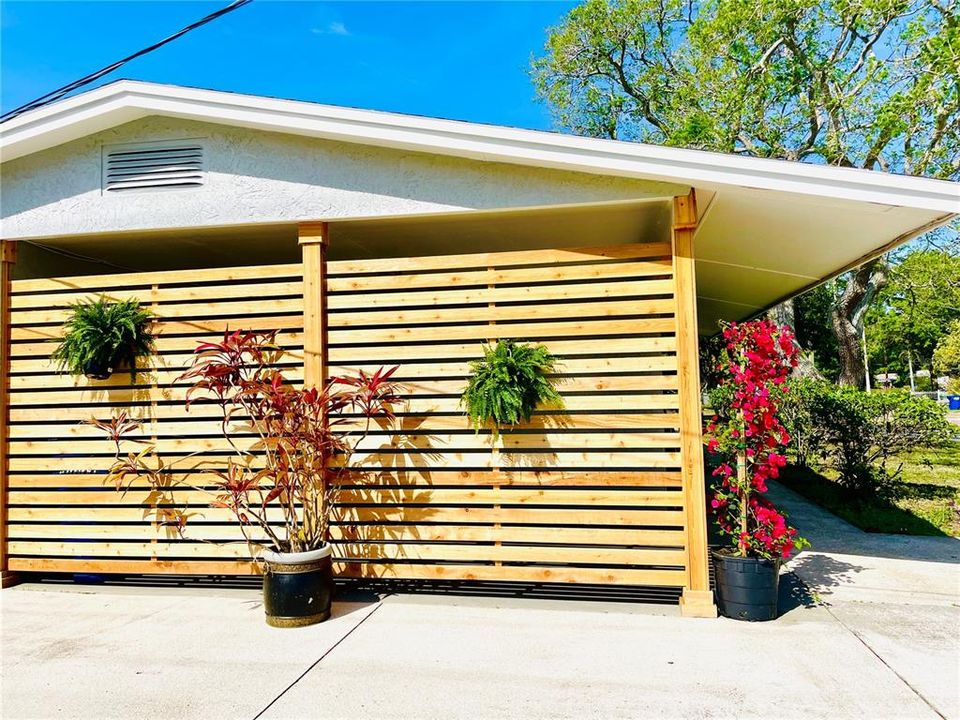 new private fence for carport