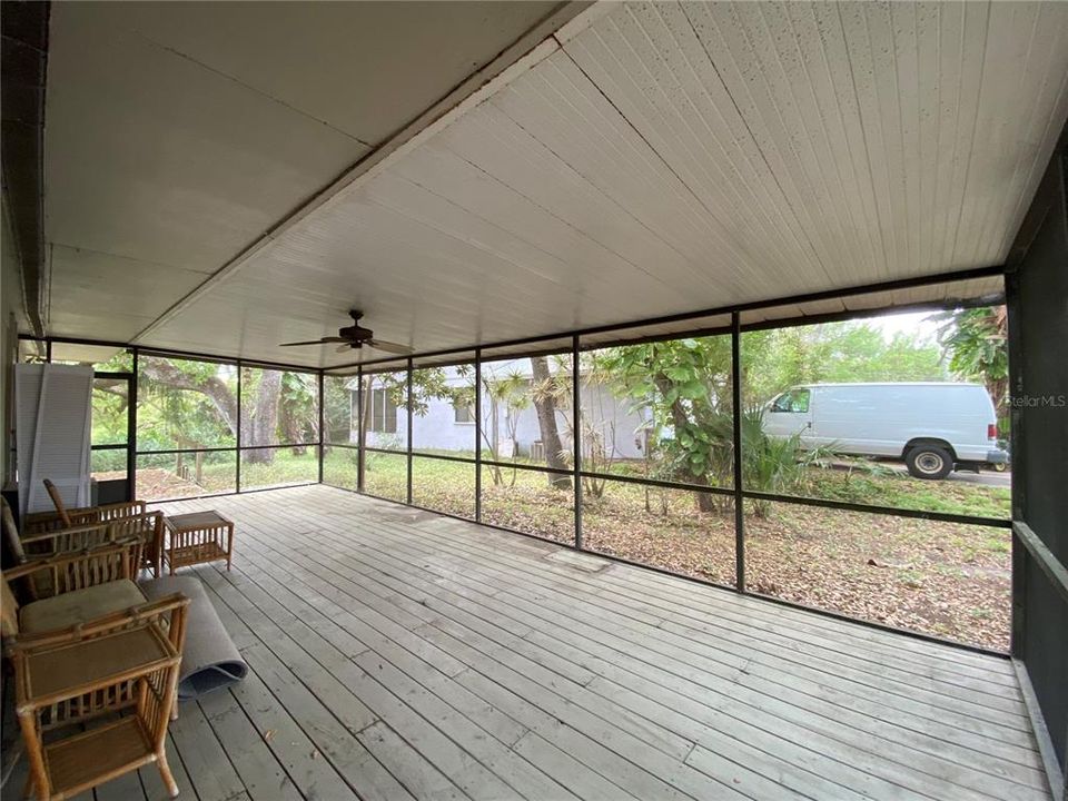 Large screened porch on north side