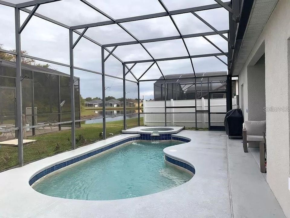 Screen enclosed pool and spa