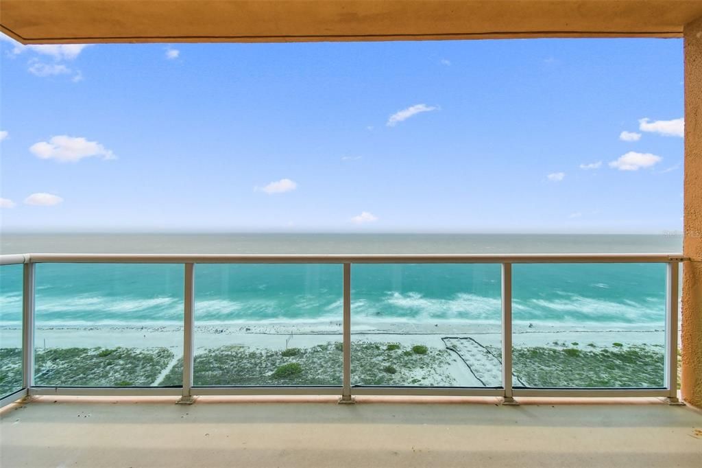 Patio View - it faces straight to the Gulf and looks like this from Living Room as well. (this pic is with none of the patio furniture present)