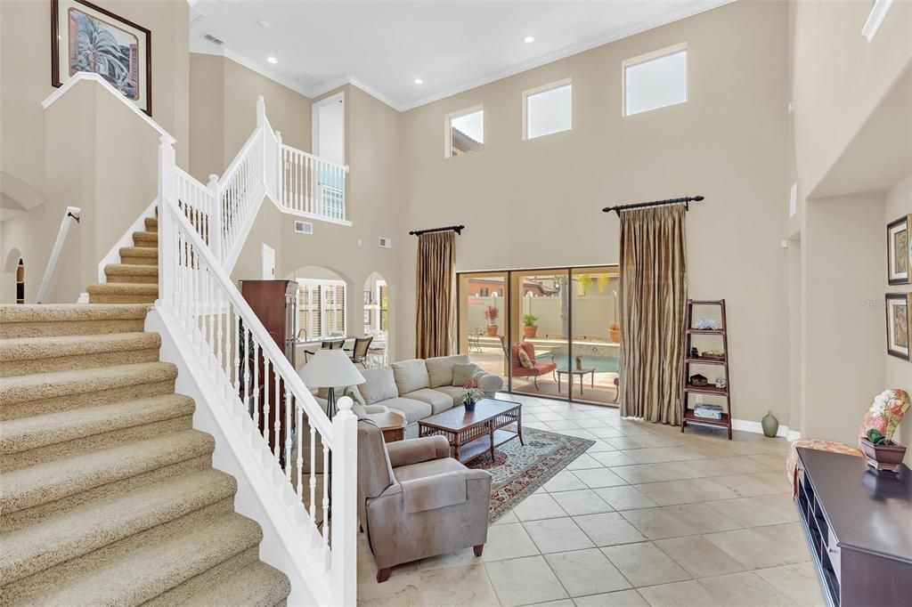 Family Room with staircase