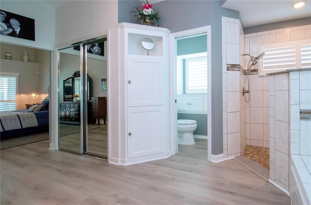 Water closet with upgraded comfort height commode