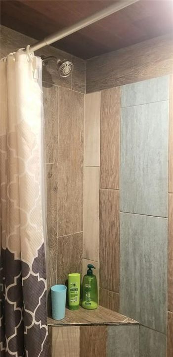 Rustic modern shower area
