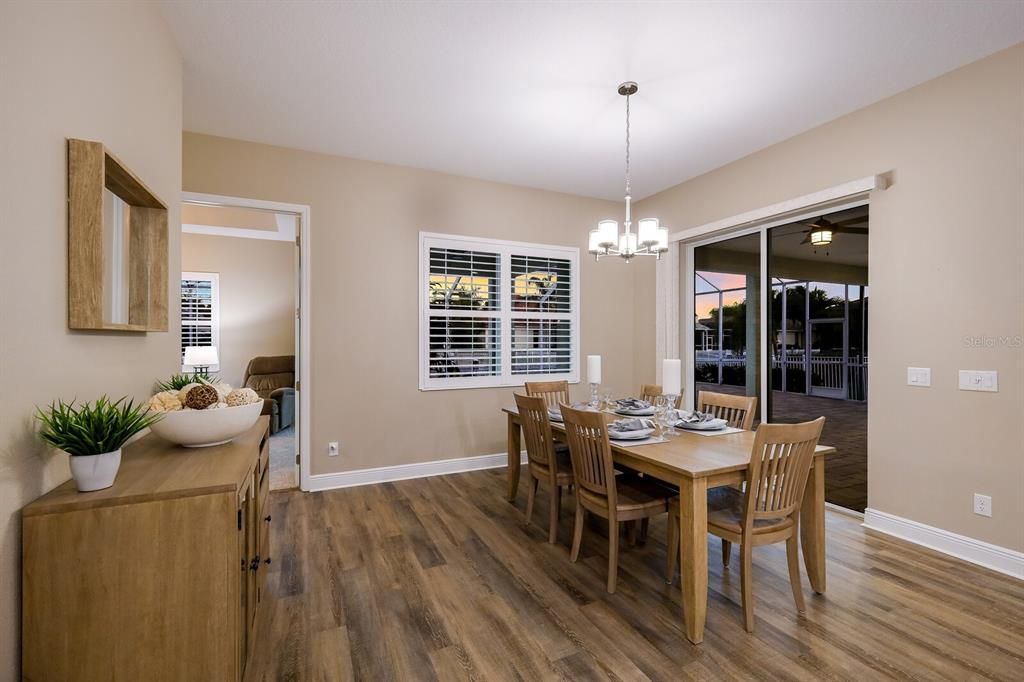 Dining room in the evening