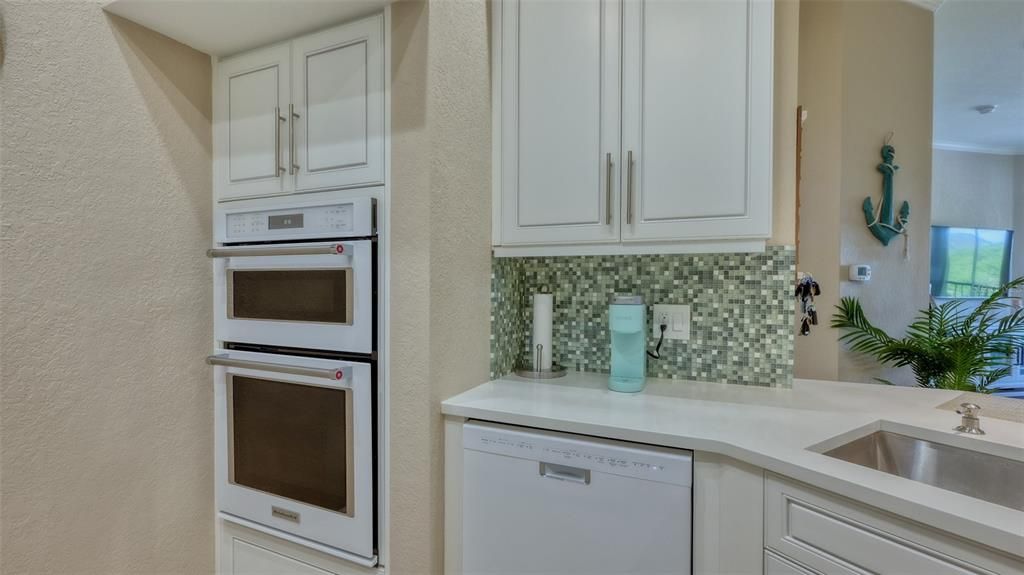 Built-in wall oven and convection microwave complete this chef's kitchen.
