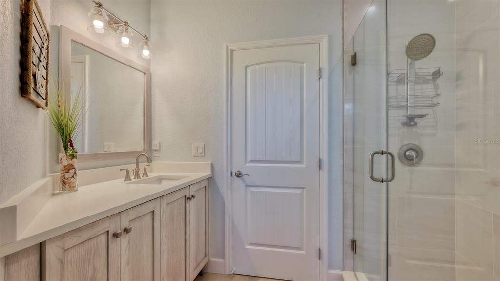 Fully remodeled second bathroom.