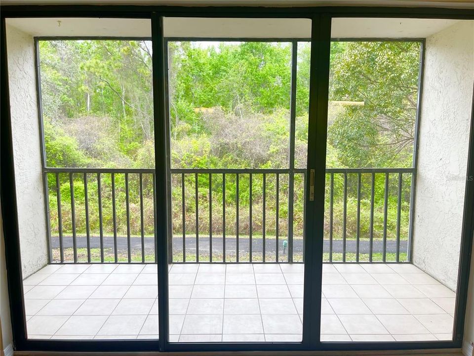 Screened lanai with private view