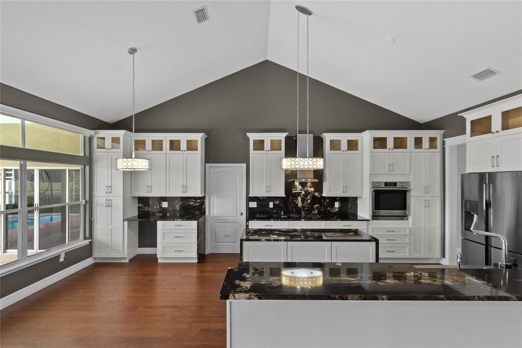 The spacious kitchen was recently updated and is sure to please any home chef.