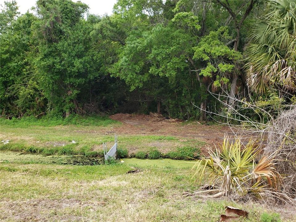 Property sits behind drainage canal