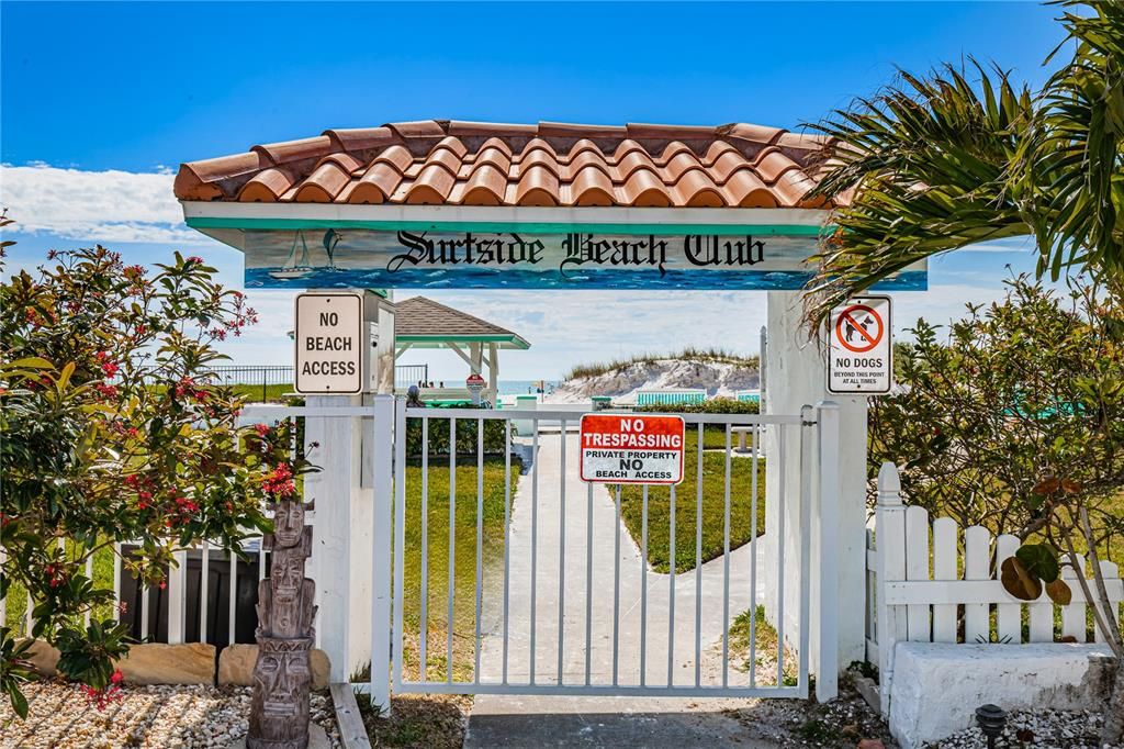 Covered picnic tables, shower & even parking for residents who join the Surfside Club for $40 per year