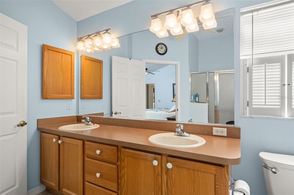 Primary Bathroom with Double Sinks - Walk In Shower