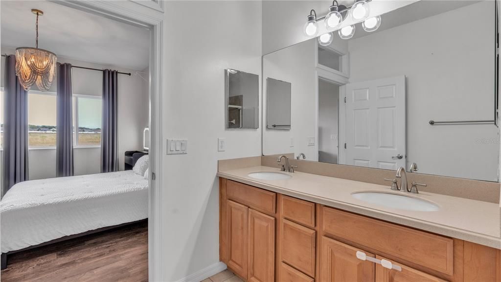 Primary Bathroom with dual sinks.