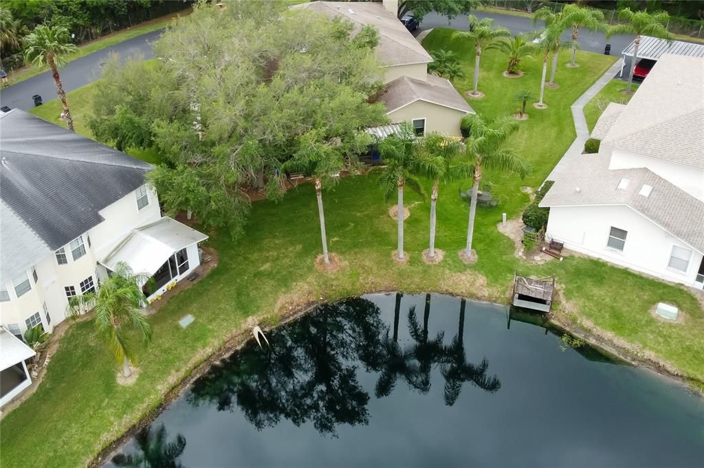 Aerial Waterview of pond at back of building
