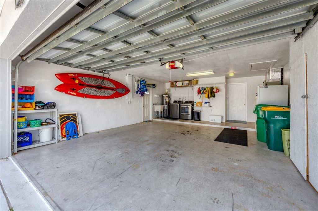 Large oversized 2 car garage/hurricane reinforced garage door & locking storage area